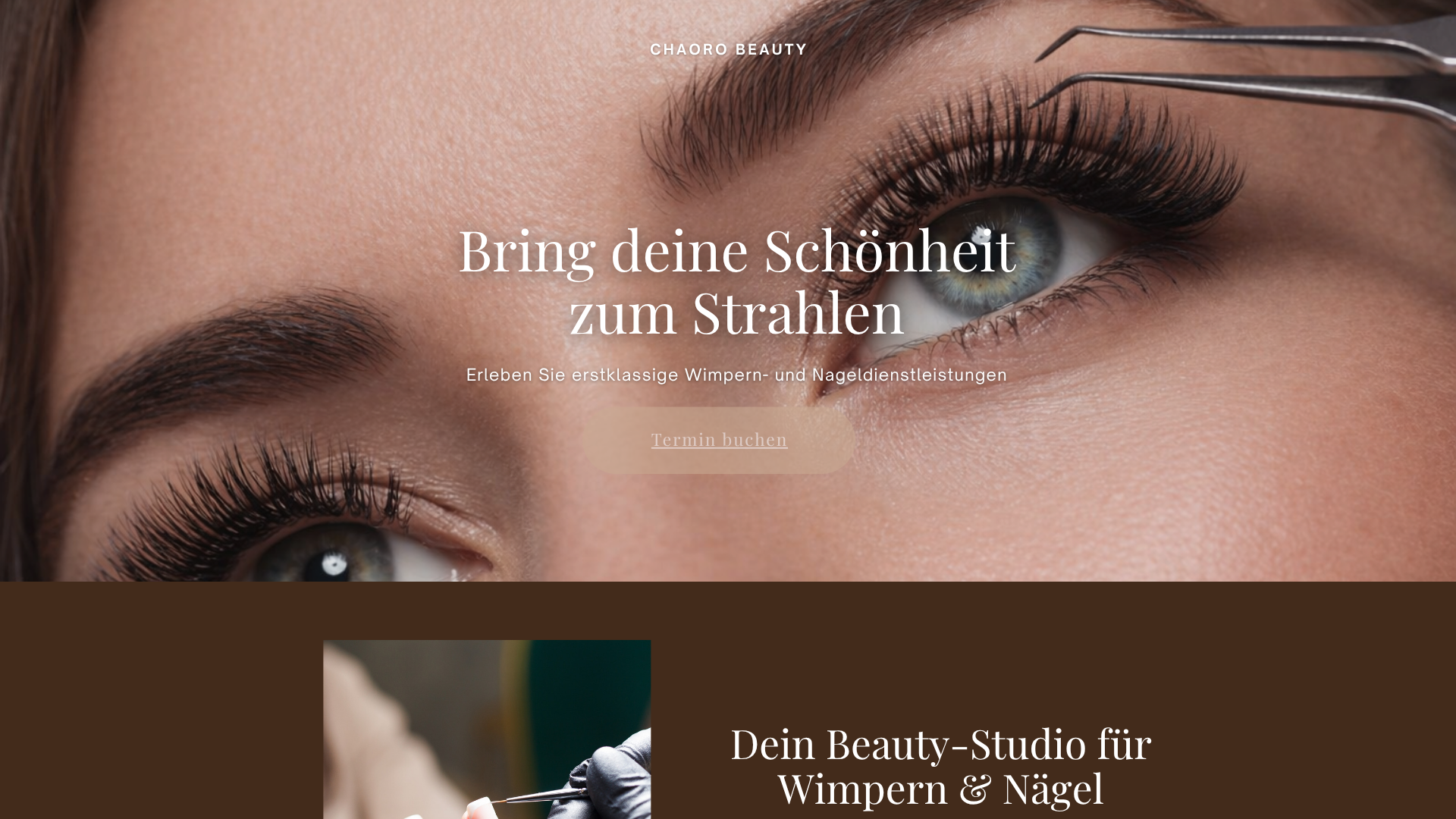 Chaoro Beauty, homepage preview