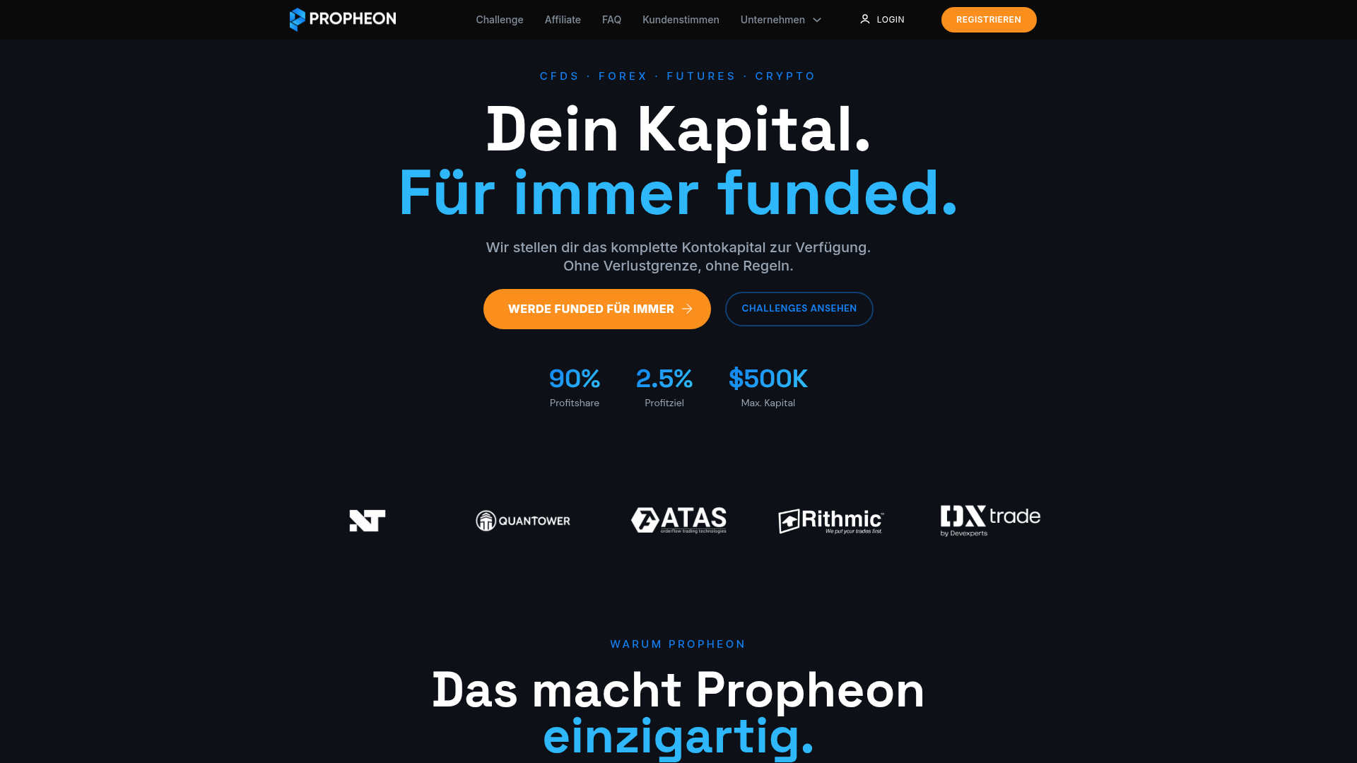 Propheon, homepage preview